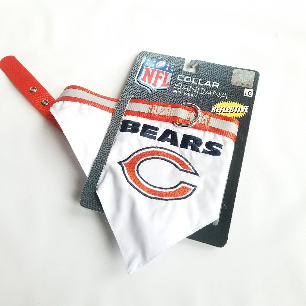 new NFL Chicago Bears Dog Collar Bandana Size Large